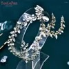 Hair Clips TOPQUEEN Sparkling Rhinestone Wedding Forehead Headpiece Bridal Water Drop Accesories Tiara Headdress Jewelry HP599