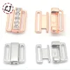 2pcs/lot silver gold Rectangle Tape Closure Hook & Clasp Rhinestone bra buckle Waist Extenders Sewing On Clothes Bra Clip Hook