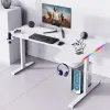 Doppi di computer a doppio computer di lusso con tavolo da gioco d'angolo leggero RGB Desktop scrivania per la casa per la camera da letto di apprendimento semplice mobili per ufficio