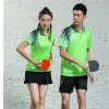 Vestidos colarinho de tênis de mesa de manga curta para homens e mulheres estudantes do ensino médio estudantes do ensino médio, traje de badminton