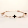 Van Clover Bransoletka Projektant Nowa bransoletka koniczyna Minimalistyczna design INS Premium Onyx Walentynki Prezent dla dziewczynki