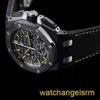 Orologio da polso svizzero Orologio Royal Oak Offshore Serie 26420ce Black Plate Giallo Ago giallo Stripe incisa da uomo meccanico Orologi da uomo piastra 43 mm completa completa