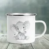 Tazze carine elefante stampato creativo tè tè tazza kawaii bevande dessert per la colazione tazza di latte manico a manico per bevande regali
