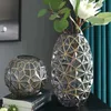 軽い豪華な北欧のガラス花瓶リビングルーム装飾花アレンジメントクリエイティブフラワーベースホームデコレーションアクセサリー240409
