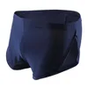 Cuecas shorts baixos calcinha calcinha de seda de seda respirável masculina com cor de cintura elástica de cintura dividida para roupas de dormir