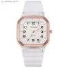 Polshorloges luxe mode vierkant vrouwen es merknummer Dial Ladies Quartz Pols Vrijvordersportstijl vrouwelijk Sile Clock240409