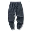 Calça masculina calça de moletom de mola de pátria esportiva cintura elástica de algodão casual lã de algodão trepadeiras elásticas de outono masculino joggers plus size