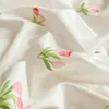 Romantic Tulip Pink Bedding Set Bed Flat Sheet Pillowcase Twin Full Queen Princess Style Bed Linen Kids Girls Floral Duvet Cover 240329