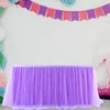 Table Cloth Skirt High-End Decoration Tulle Gold-Rimmed Wedding Birthday Party Mesh Home Decor Extra Large Tablecloth