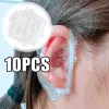 100 Stück Einwegohrohrkappen wasserdichte transparente Ohrschutz mit Gummibändern für Reisen Haus verwenden Haarfärbebad
