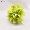 Decorative Flowers Meldel Fake Orchid Flower DIY Bridesmaid Bouquet Wedding 6 Heads Arrangement Green Home Party Decor