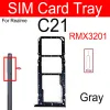 REALME C20 C20A C21 C25 C21Y C25Y C25S DUAL SIMカードスロットトレイホルダーアダプター交換部品のSIMカードトレイ