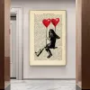 Banksy Street Graffiti Art Print Banksy Street Art Stencils Book Poster Room Gift Wall Decor Dictionary Art Art Pintura de parede