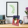 Frames Family Picture Frame Independence Day PO Hailes Stripes Stars Stars en bois pour un joli cadeau de festival d'ornement de bureau