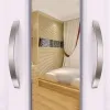 Handle de meubles en alliage en aluminium Poigres de porte de cuisine en argent brossé poignées armoires poignées de tiroir