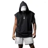 Heren tanktops 5 kleuren hoodie mouwloze t-shirt sport top solide kleur fitness hardlopen