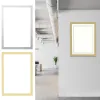 Cadre d'affichage magnétique A3 / A4 / A5 Cadre de couverture de l'affiche réutilisable Gold / Silver Adhesive Free Punching Photo Affichage Mur Decor