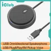 Microphones a mis à niveau la conférence USB Microphone 360 ° Pick-up omnidirectionnel Concenseur Speakerphone avec touche muette pour la vidéo Skype