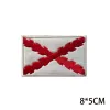 3D Stickerei Hookloop Patch Burgundy Spanische Empire Cross International Flagge Taktische Abzeichen Outdoor Hut Aufkleber Stoffwaffen