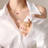 프랑스 인 Light Style Love Collarbone 체인 티타늄 강철 목걸이 금도금 복숭아 심장 여성 보석을위한 다목적 액세서리