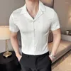 Herren lässige Hemden hochwertiger Anzug Halshemmung für Männer Mode Sommer männliche Kurzärmel Slim Fit Social Party Tuxedo Bluse M-4xl