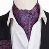 Hitie Erwachsene Herren Cravat Ascot Krawatte Set Black Red Paisley für Männer scrunch selbst britischer Gentleman schürt240409