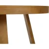 Plank+bundel rond eettafel, 47 inch massieve houten keukentafel, boerderijronde tafel voor 4, kleine dinette tafel