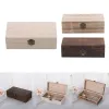 Rechteckige hölzerne Aufbewahrungsbox Vintage Holzkasten Holz Verpackungsschachtel Flip Typ Multi Color Storage Schmuck Halskette Ring