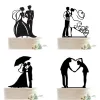 Novios Tarta Boda Cake Flags Love Heart Cake Topper Bride Groom Wedding Party Cake Cake Baking Decor Engagement Cake Supplies