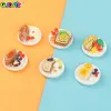 6Pcs Dollhouse Mini Dim Sum Platter DIY Miniature Landscape Fairy Garden Decor Pretend Food Ornaments Doll House Accessories