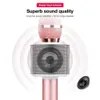 Mikrofonlar WS-858 Kablosuz Karaoke Mikrofon Taşınabilir Elde Taşınabilir USB Profesyonel Karaoke Mic Bluetooths Stand Mic Studio İPhone Araba PC 240408
