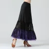 Lace Swing Dance Jupe Sequins Vêtements de salle de bal Femmes Jupe de danse moderne Waltz National Standard Flamenco Dancing Costumes