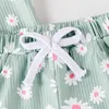 Kleidung Sets Baby Girl Blumen kurzer Set ärmellose Gänseblümchen -Print -Tanktoper Elastic Taille Shorts 2pcs Sommer -Outfit