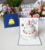 3D Pop Up Birthday Cake Greeting Cards Feliz Aniversário Presente Cartão Post Cartões com Envelope 3 Colors8841082