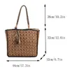 Summer Straw Bags for Women Straw Shoulder Bags Rattan Woven Boho Wicker Beach Tote Handbags Hollow Out Tassel Handle Bag Bolsas