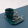 Cupi d'ufficio in ceramica di lusso europei e tazze da tè al latte set di tazze da tè di compleanno Gifts Friends with Spoon Gift Box 240420