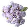 Dekorative Blumen Künstliche Blume Braut Bouquet High-End-Hochzeit Weiß 30x16 cm