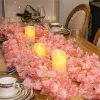 180 cm konstgjorda blommor Cherry Blossom Sakura Garland Wedding Arch Garden Bakgrund LED -lampor Hem Party Decor Fake Plants Vine