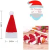 6pcs Neujahr Weihnachtsgabel Messer Besteckhaltertasche Tasche Mini Lollipop Santa Claus Hats Lollypop Cap Xmas Tischdekoration