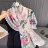 Sjaals luxe merk vrouwen strand sjaal sjaal georgette zijden sjaals ontwerp print hoofdband vrouwelijke zomerhoofdband wraps zonnebrandcrème hijab 2023240409bfrr