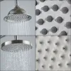 Luxe regenvaldouche mixer kraan in muur dubbele handgreep baddouche set messing tuit en handshower geborsteld nikkel lot koude kraan