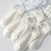 Women Socks 5 Pairs Womens Cute Solid Color Spring Autumn Fashion Pure White Set High-quality Comfortable Low Tube Kawaii Ankle