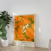 Moderne nordische kleine frische orange handbemalte Katze Sonnenblume Blumen Wandkunst Leinwand Malereien für Wohnzimmer Wohnheimdekoration