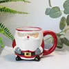 Mokken Santa Claus 3D Ceramic Beverage Cup Coffee Christmas Gifts Keepsakes Temperatuurbestendig 350 ml voor vrouwelijke mannen