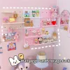 Ins Wall Hole Board Korean Decor Wall Pegboard Storage Rack Blind Box Toy Figure Girl Bedroom Free Punch Organizer Storage Board