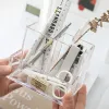 Parent de stockage du porte-stylo de carré acrylique transparent en grille de grande capacité