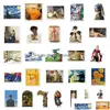 Детские игрушечные наклейки 52pcs Классическая масляная живопись наклейка Ван Гог Мона Лиза Матис Стиль Ити Ити Пакет для мотоцита