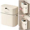 9L Garbage Can with Lid Wall Mounted Trash Can Punching-free Waste Garbage Bin Food Waste Container for Kitchen/Bathroom Toilet