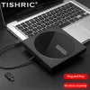 Tishric Type C USB 3.0 외부 CD 플레이어 리더 버너 외부 DVD 드라이브 작가 DVD-RW CD-RW VCD ROM 용 PC 노트북 데스크톱