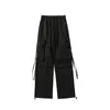 Pantaloni da uomo uomini jogger di carico nero hip hop unisex pantaloni streetwear tasche taglie oversize